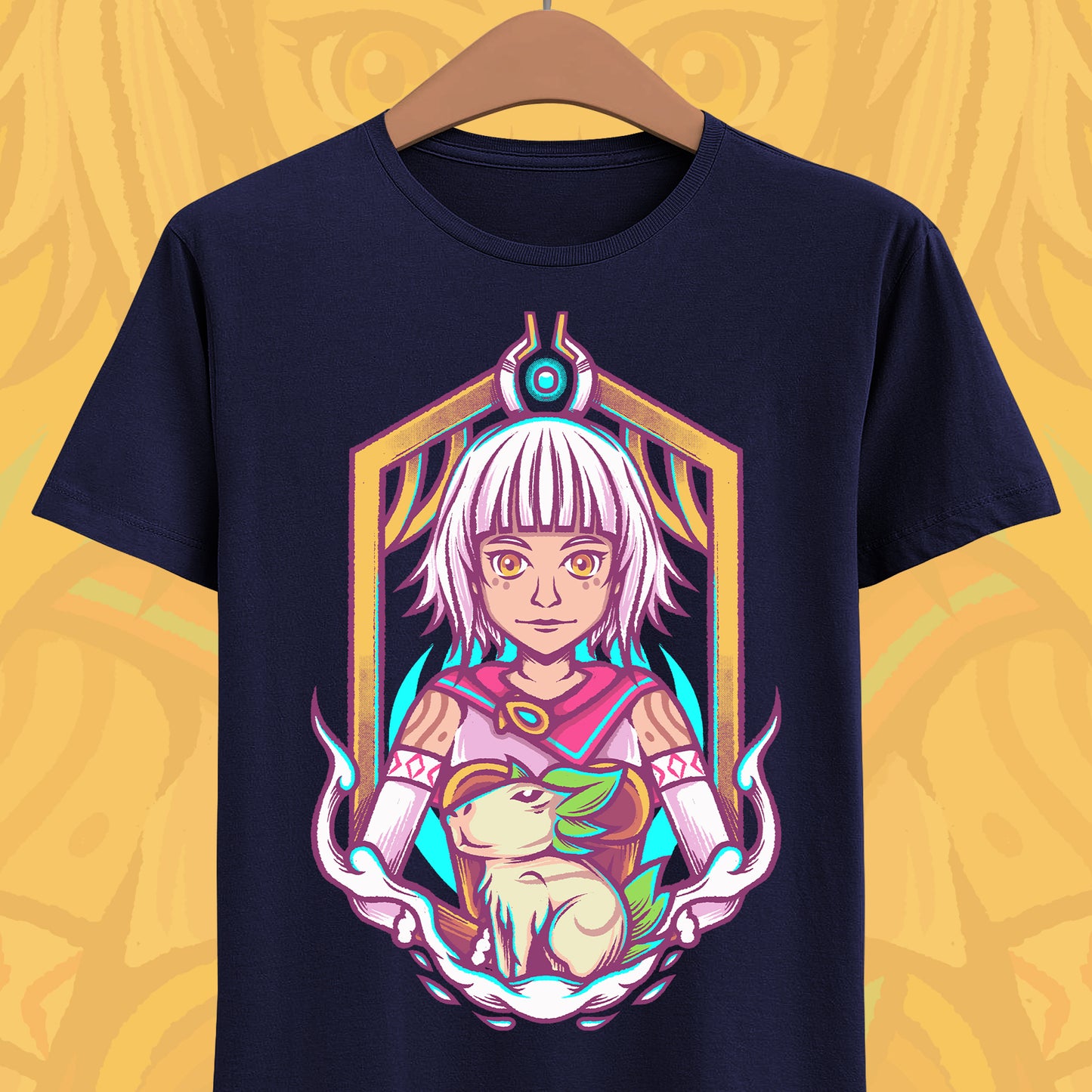 Juno and Cabbage Alabaster Dawn t-shirt inspired by the indie action RPG video game from the creators of CrossCode.