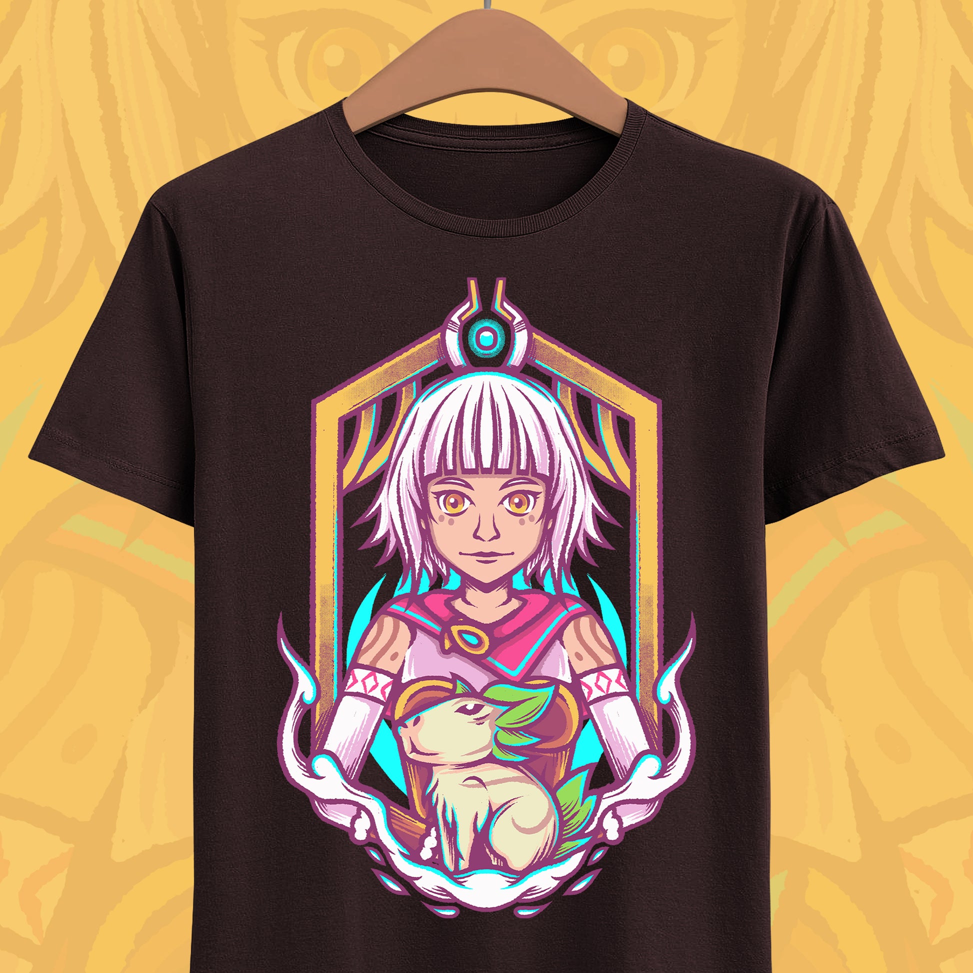Juno and Cabbage Alabaster Dawn t-shirt inspired by the indie action RPG video game from the creators of CrossCode.