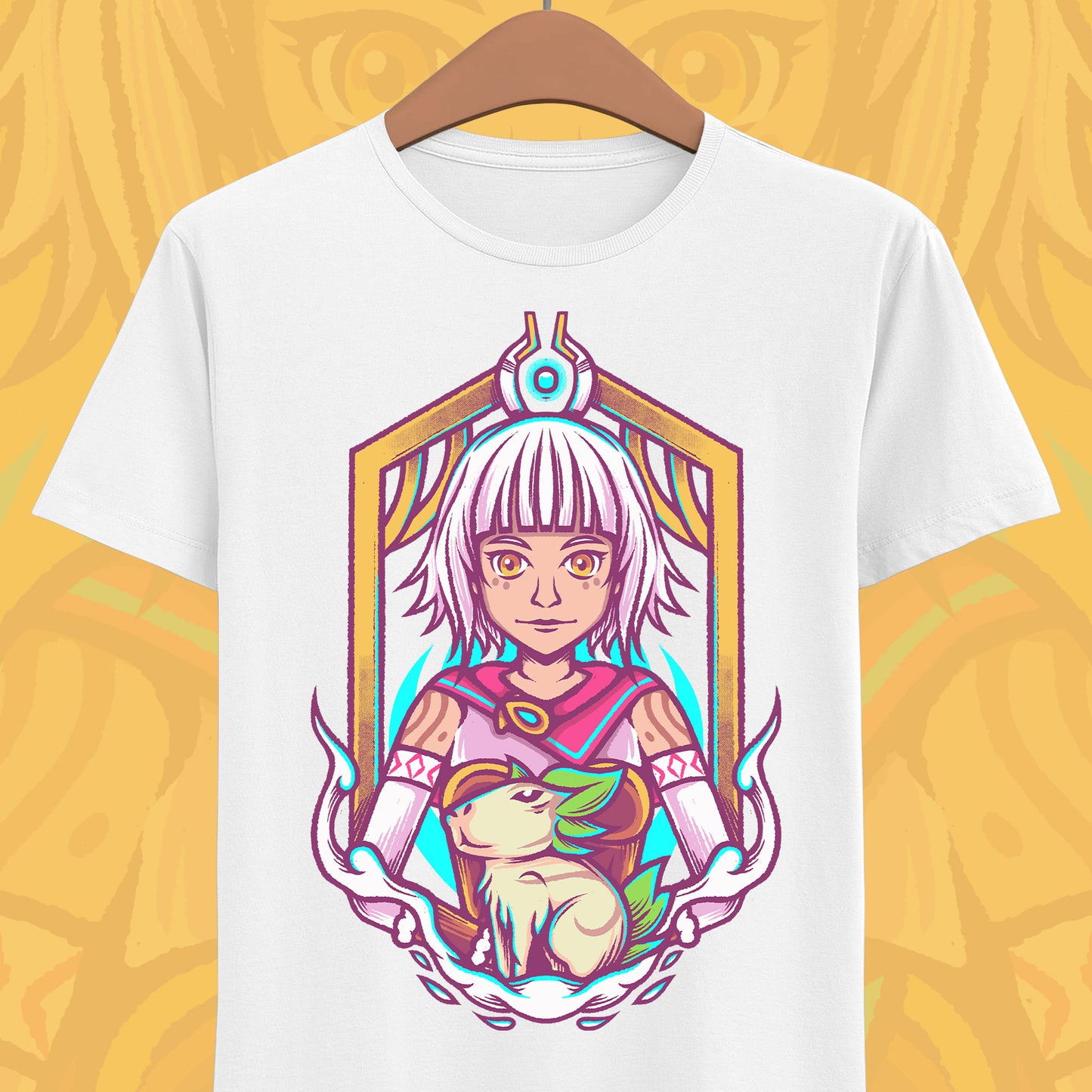 Juno and Cabbage Alabaster Dawn t-shirt inspired by the indie action RPG video game from the creators of CrossCode.