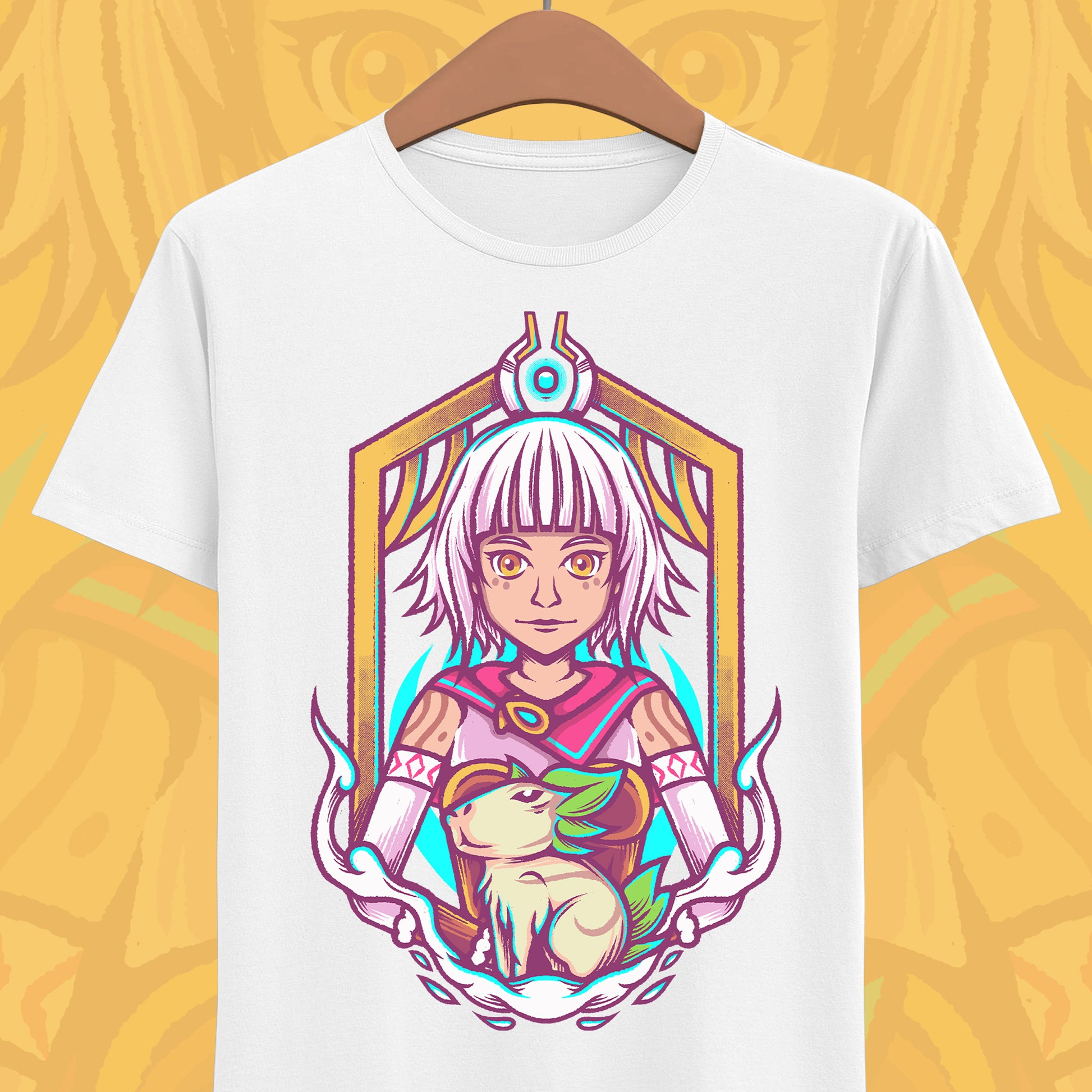 Juno and Cabbage Alabaster Dawn t-shirt inspired by the indie action RPG video game from the creators of CrossCode.