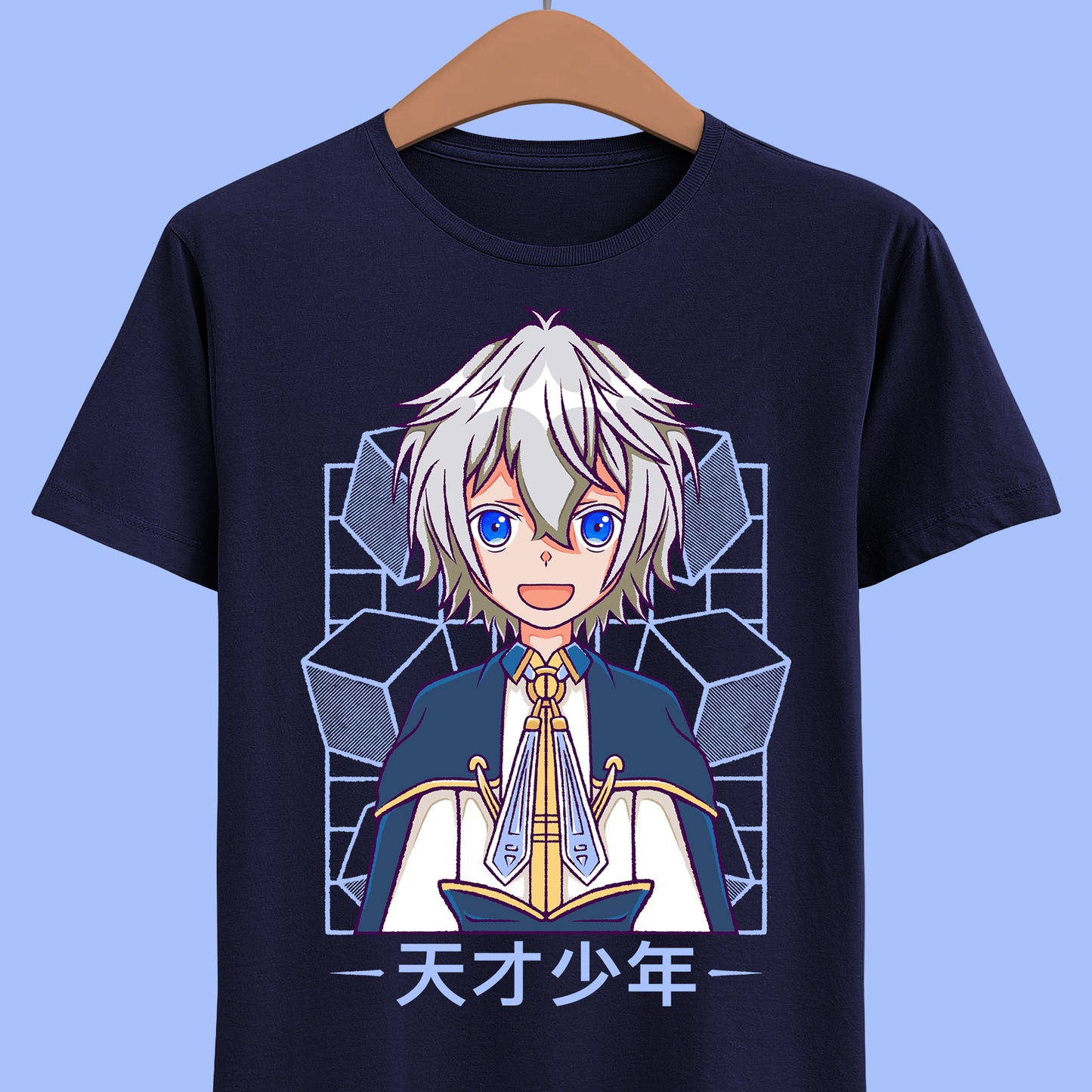 Van Nei Fertio anime t-shirt inspired by Easygoing Territory Defense by the Optimistic Lord featuring the Production Magic user and future lord of Seatoh Village.