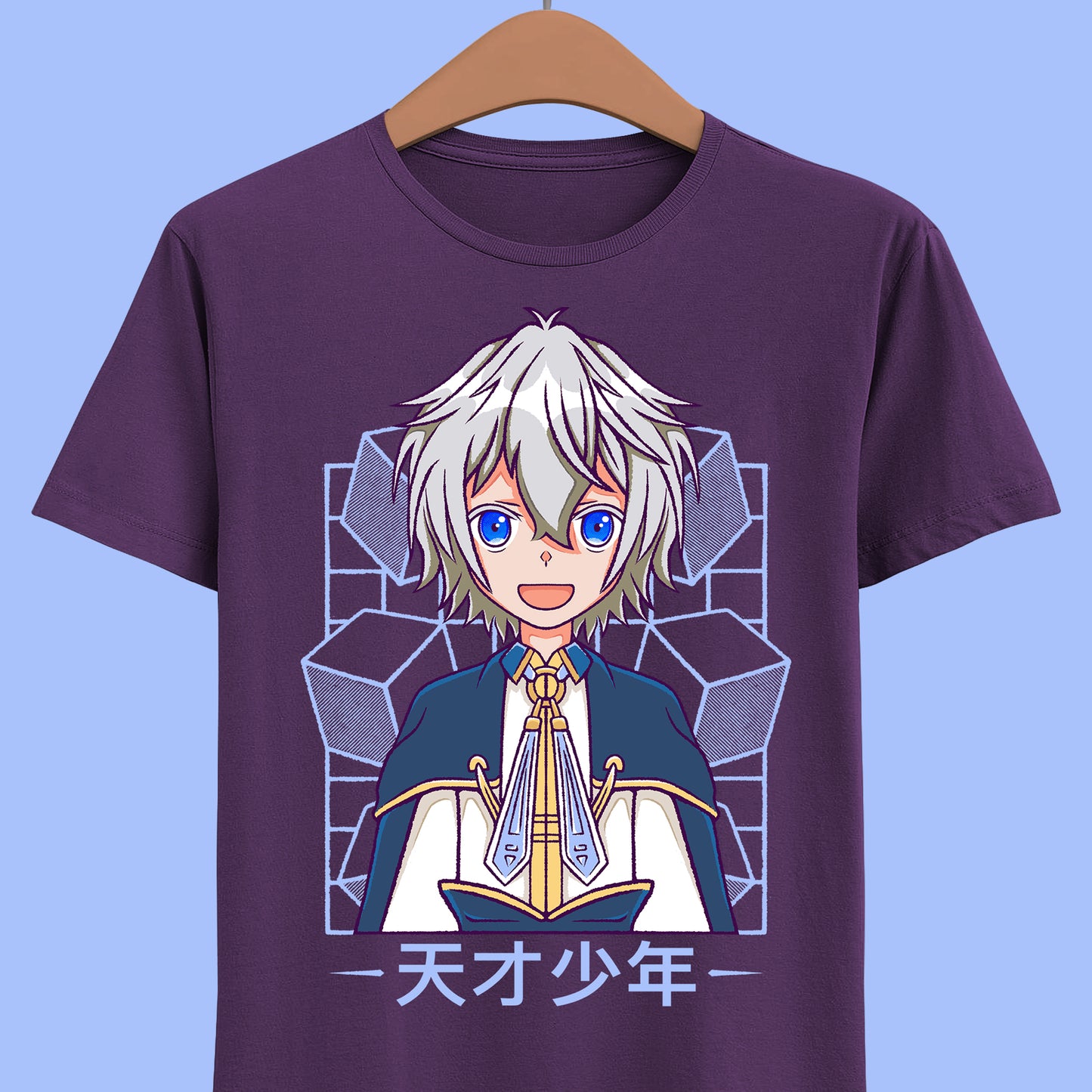 Van Nei Fertio anime t-shirt inspired by Easygoing Territory Defense by the Optimistic Lord featuring the Production Magic user and future lord of Seatoh Village.