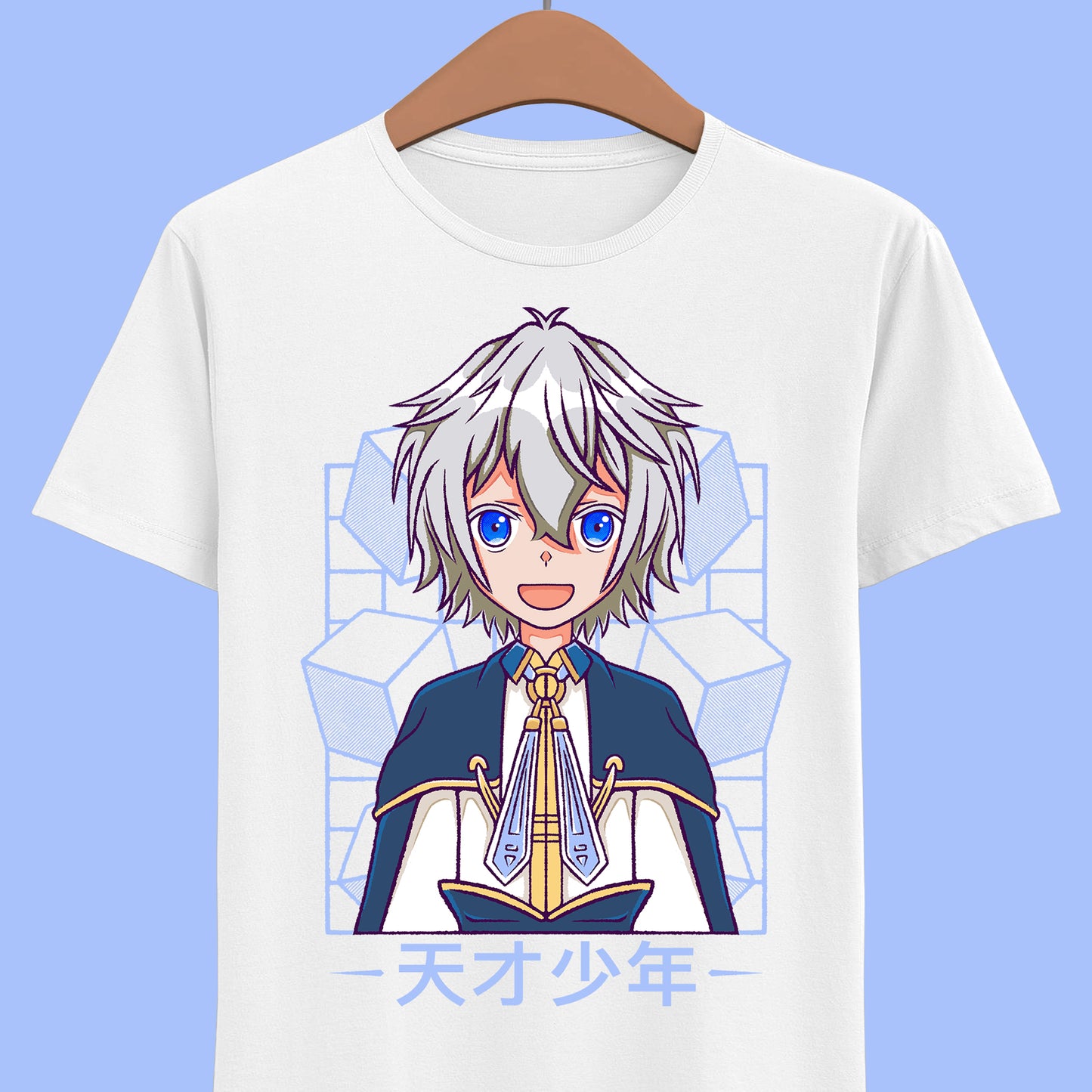 Van Nei Fertio anime t-shirt inspired by Easygoing Territory Defense by the Optimistic Lord featuring the Production Magic user and future lord of Seatoh Village.