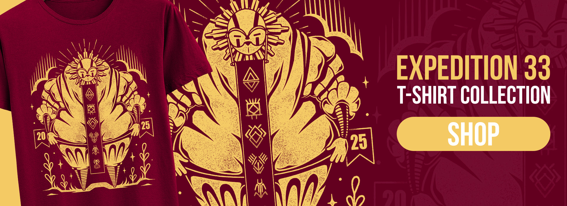 Clair Obscur Expedition 33 video game inspired t-shirt collection with original artwork
