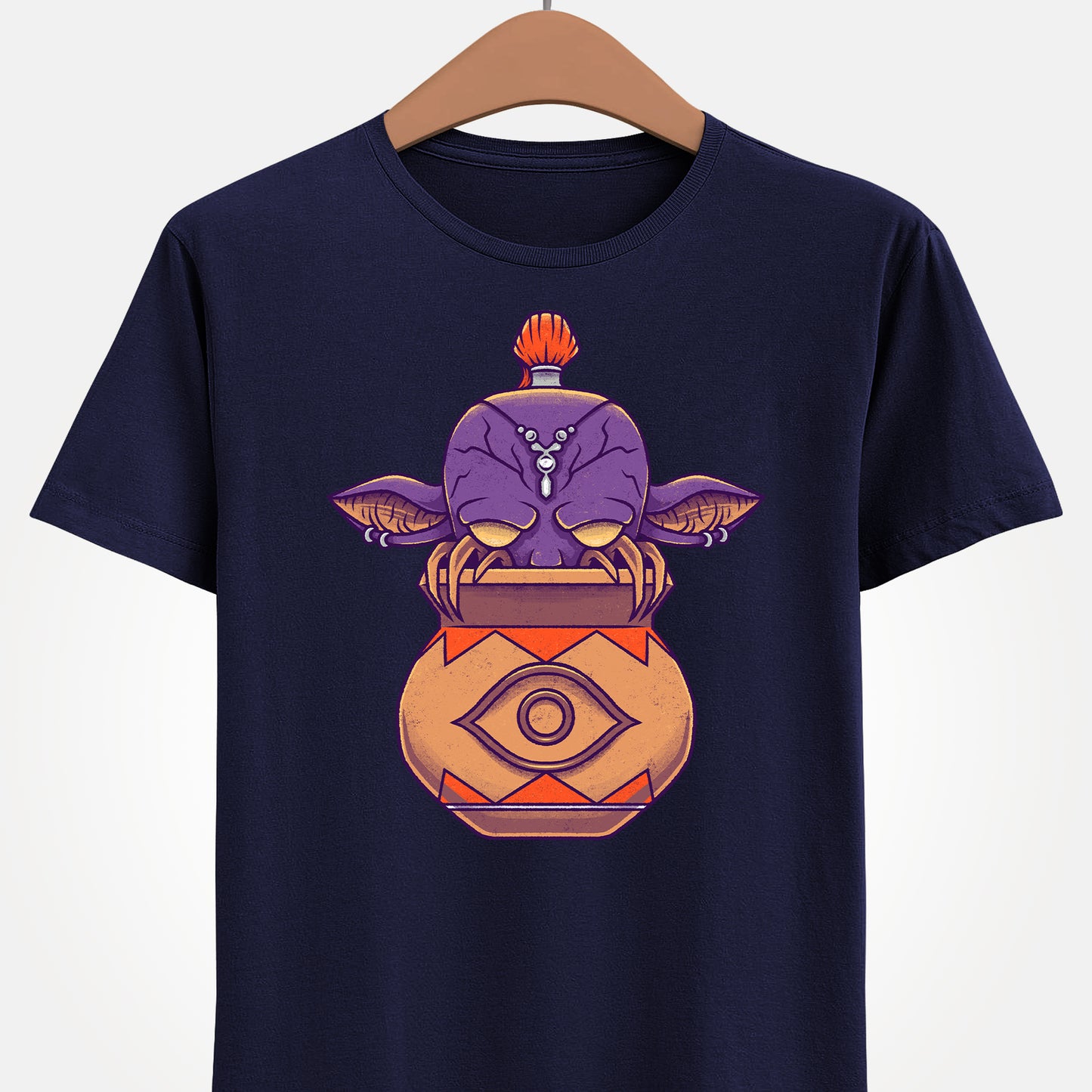 Final Fantasy XIV Magic Pot t-shirt featuring the iconic pot creature and Gimme an Elixir reference inspired by the recurring Final Fantasy enemy.
