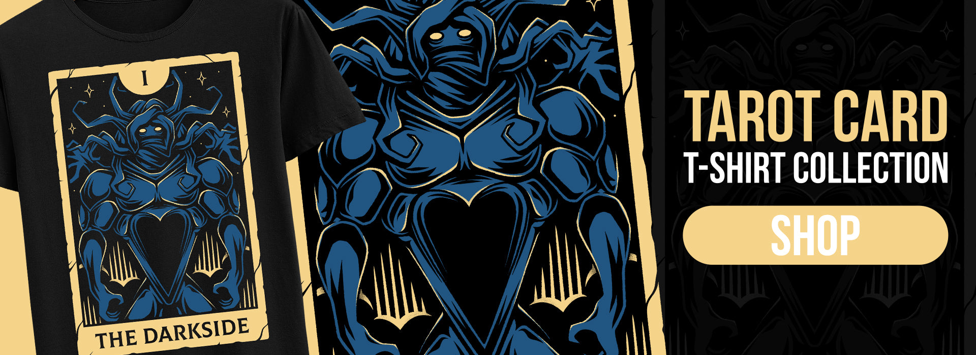 Tarot card inspired t-shirt collection with gaming and fantasy themed artwork inspired by video games like Kingdom Hearts, Final Fantasy, Earthbound, Alundra and more.