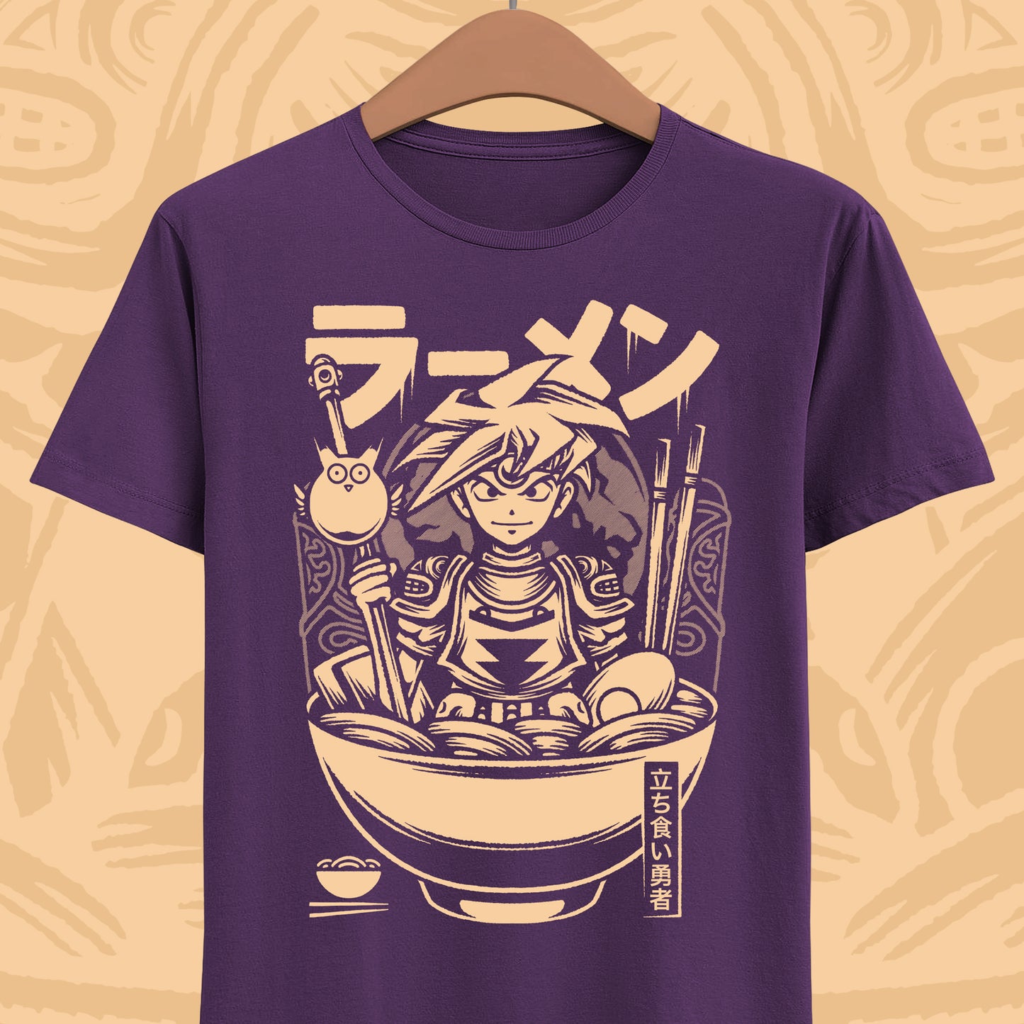Terranigma Ark and Yomi Noodle King ramen t-shirt inspired by the Neotokio noodle eating contest from the classic SNES RPG.