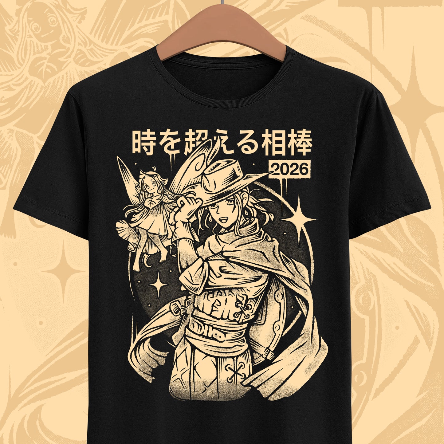 Elliot and Faie t-shirt inspired by The Adventures of Elliot: The Millennium Tales featuring the hero and fairy companion from the fantasy JRPG adventure.