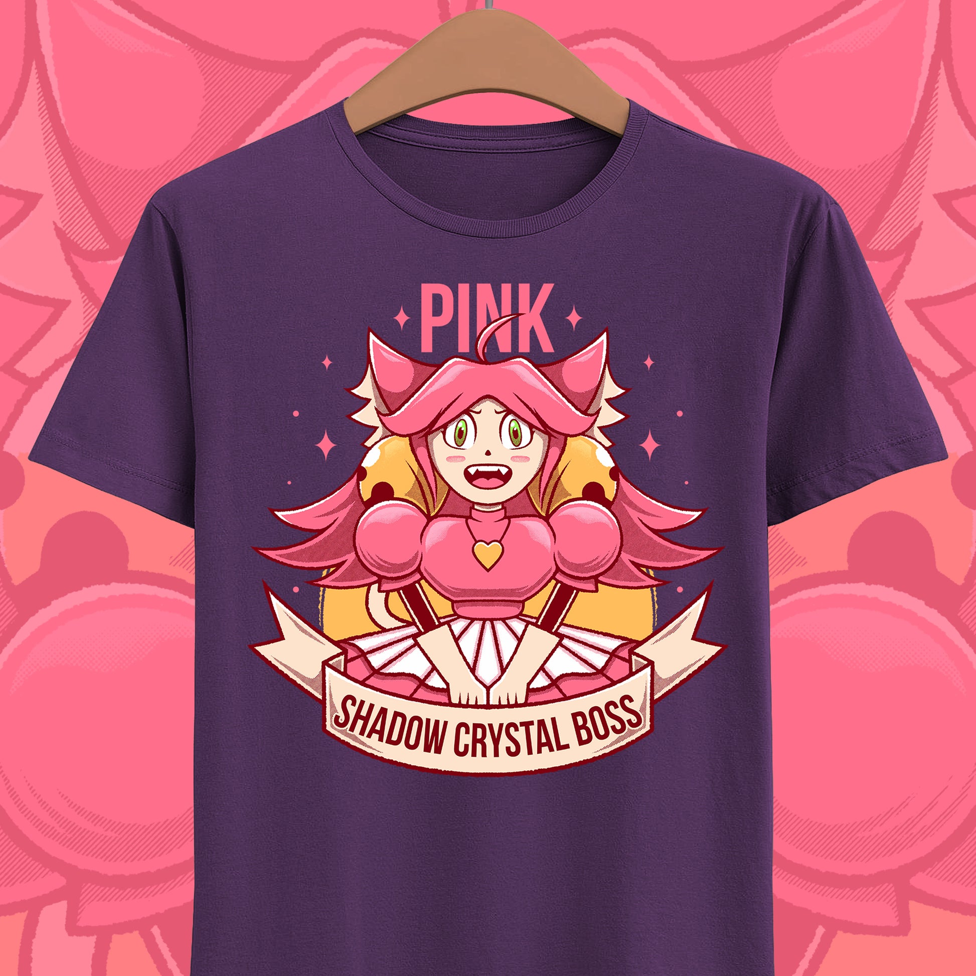 Mad Mew Mew t-shirt inspired by the Pink Shadow Crystal Secret Boss from Deltarune Chapter 5 and the iconic Undertale character.