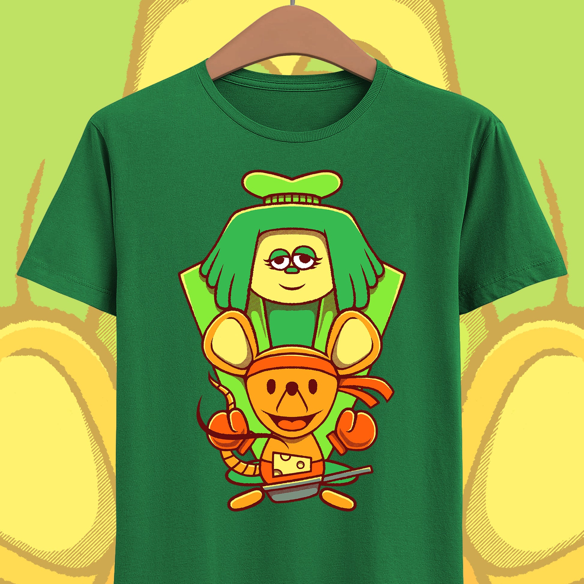 Green & Orange Seven Flowers t-shirt inspired by Deltarune Chapter 5 featuring two iconic flower characters connected to Undertale SOUL lore and the Flower Kingdom.