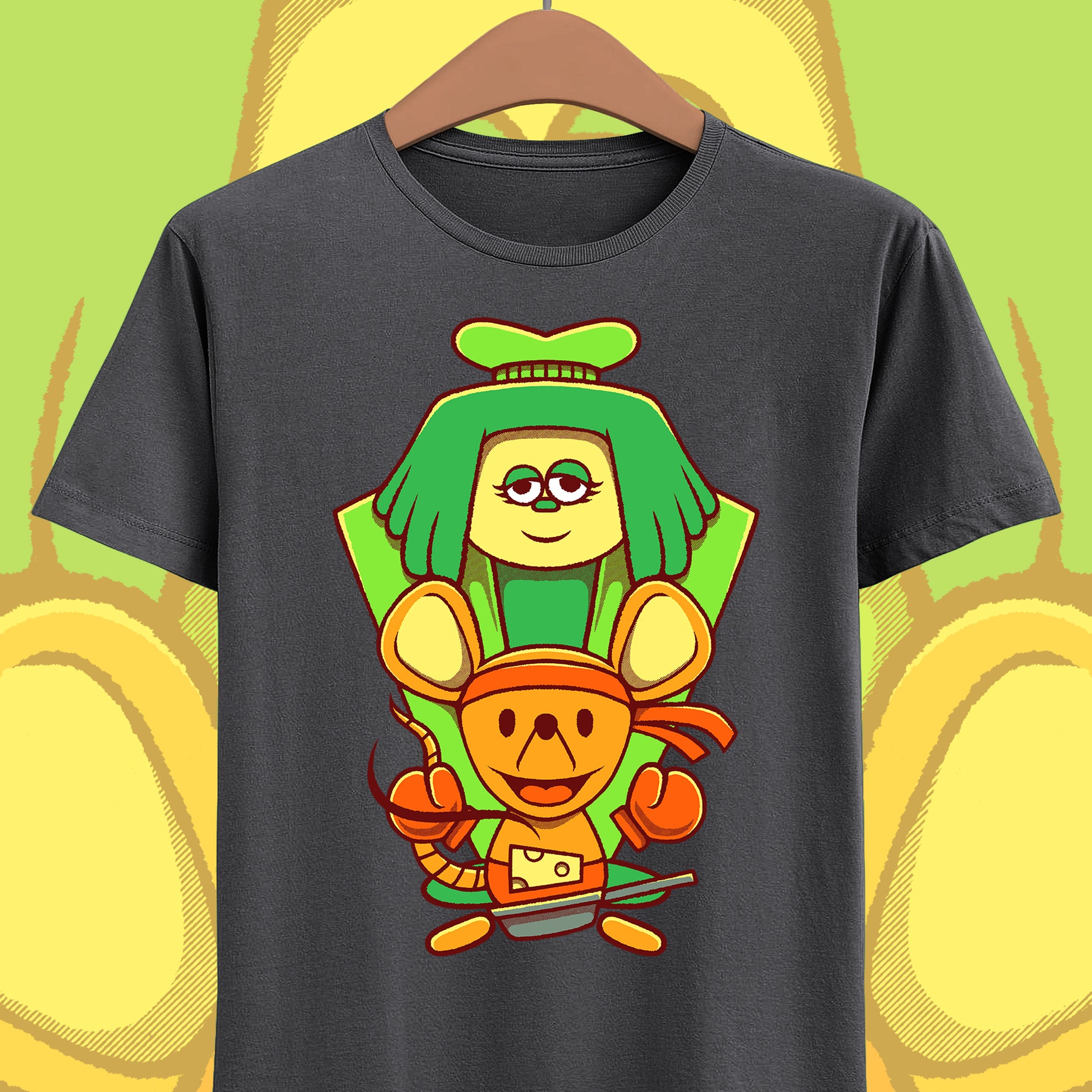 Green & Orange Seven Flowers t-shirt inspired by Deltarune Chapter 5 featuring two iconic flower characters connected to Undertale SOUL lore and the Flower Kingdom.
