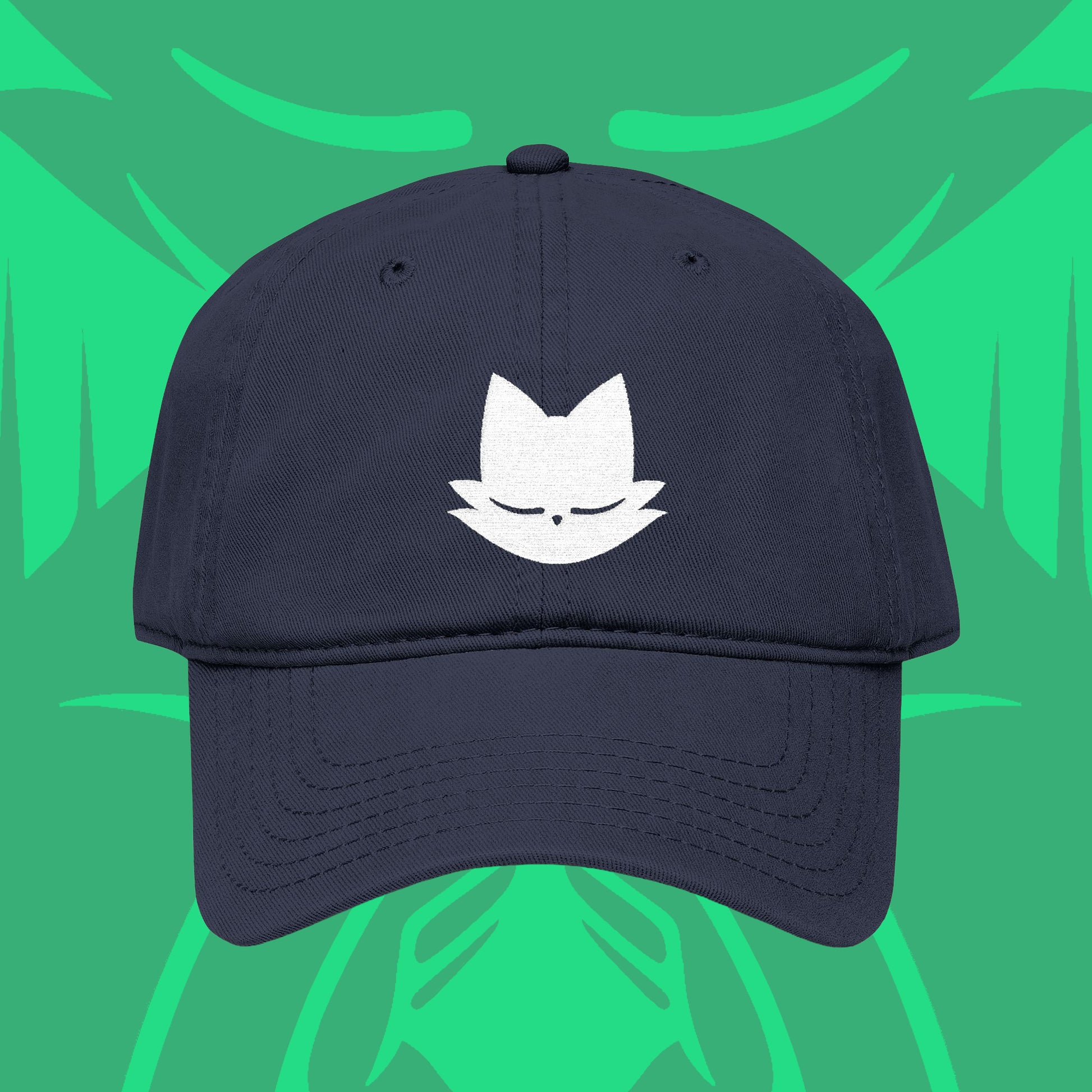 Yi embroidered washed baseball cap inspired by Nine Sols indie metroidvania video game with minimalist gaming design.